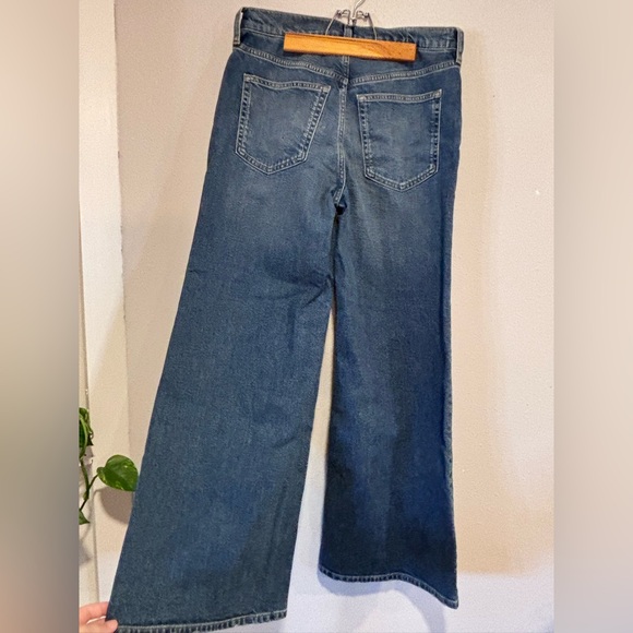 NEW J CREW Petite denim trouser jeans, wide leg, medium wash, casual - Picture 7 of 8